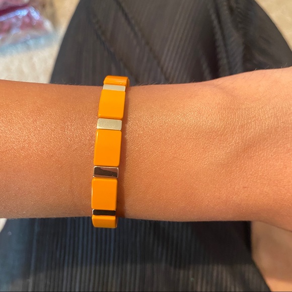 Jewelry - Enamel Tile Bracelet - Red Pink Orange